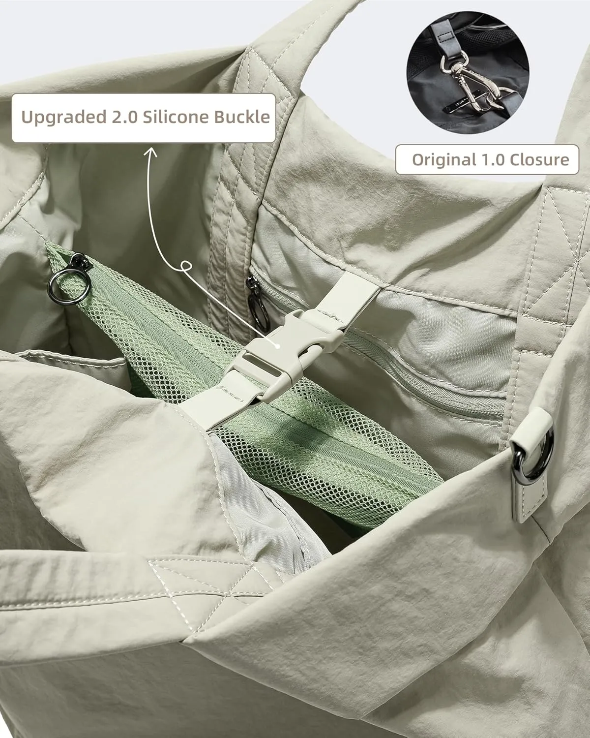 FODOKO Hobo Crossbody Bags 2.0, 19L Large Totes Handbags with Straps for Women, Multi Nylon Shoulder Bags for Travel Gym
