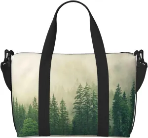 Fog Forest Travel Bag Weekender Bags for Women Men Carry on Overnight Bag Tote Bag Yoga Gym Bag With Adjustable Straps for Gym, Work, Personal Items