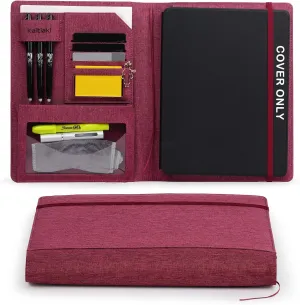 Folio Cover Compatible with Rocketbook Pro 2.0 Smart Notebook, Organized Portfolio with Pen Loop, Business Card Holder, File Pocket, Zipper Pouch, Waterproof Fabric, Letter Size, Fuchsia