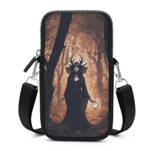 Forest Witch Cell Phone Crossbody Pouch, A Witchcore Accessory Phone Purse, Personalized witchy bag makes a wonderful Holiday gift idea!