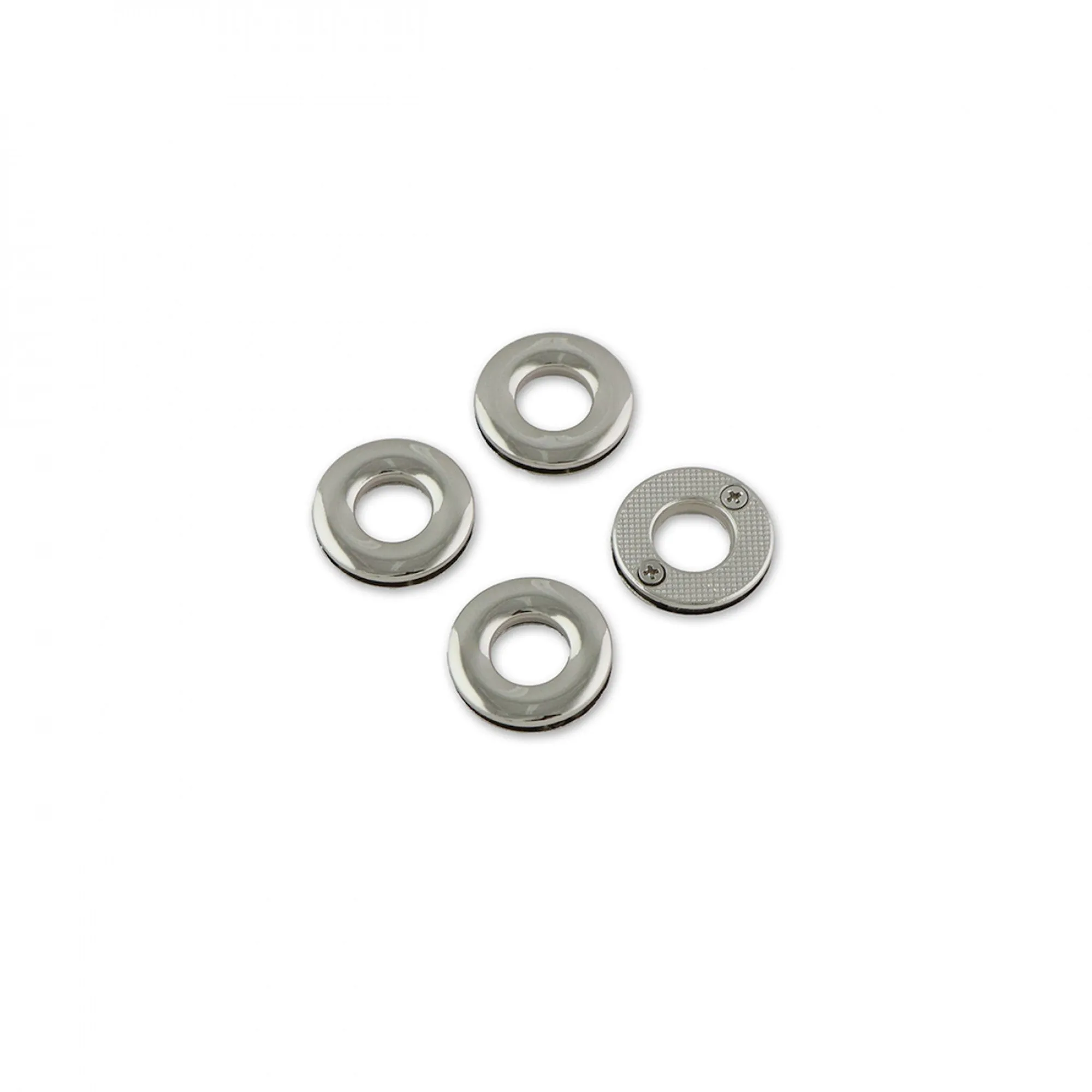 Four- 1/2in Screw Together Grommets: Nickel