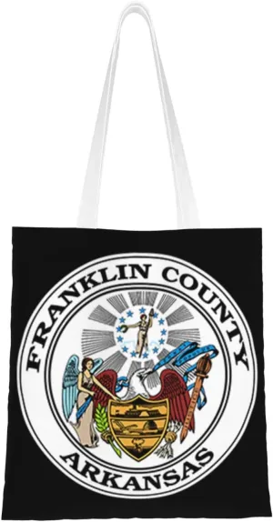 Franklin County, Arkansas Official Seal Tote Bag for Women Canvas Shopping Bags Reusable Beach Bag Grocery Bags Tote Shoulder Bag Gift Bags