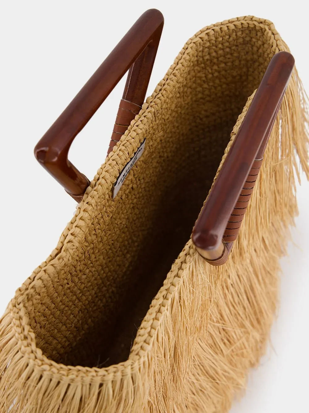 Frayed Straw Medium Tote Bag
