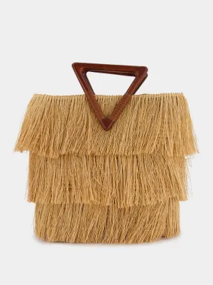 Frayed Straw Medium Tote Bag