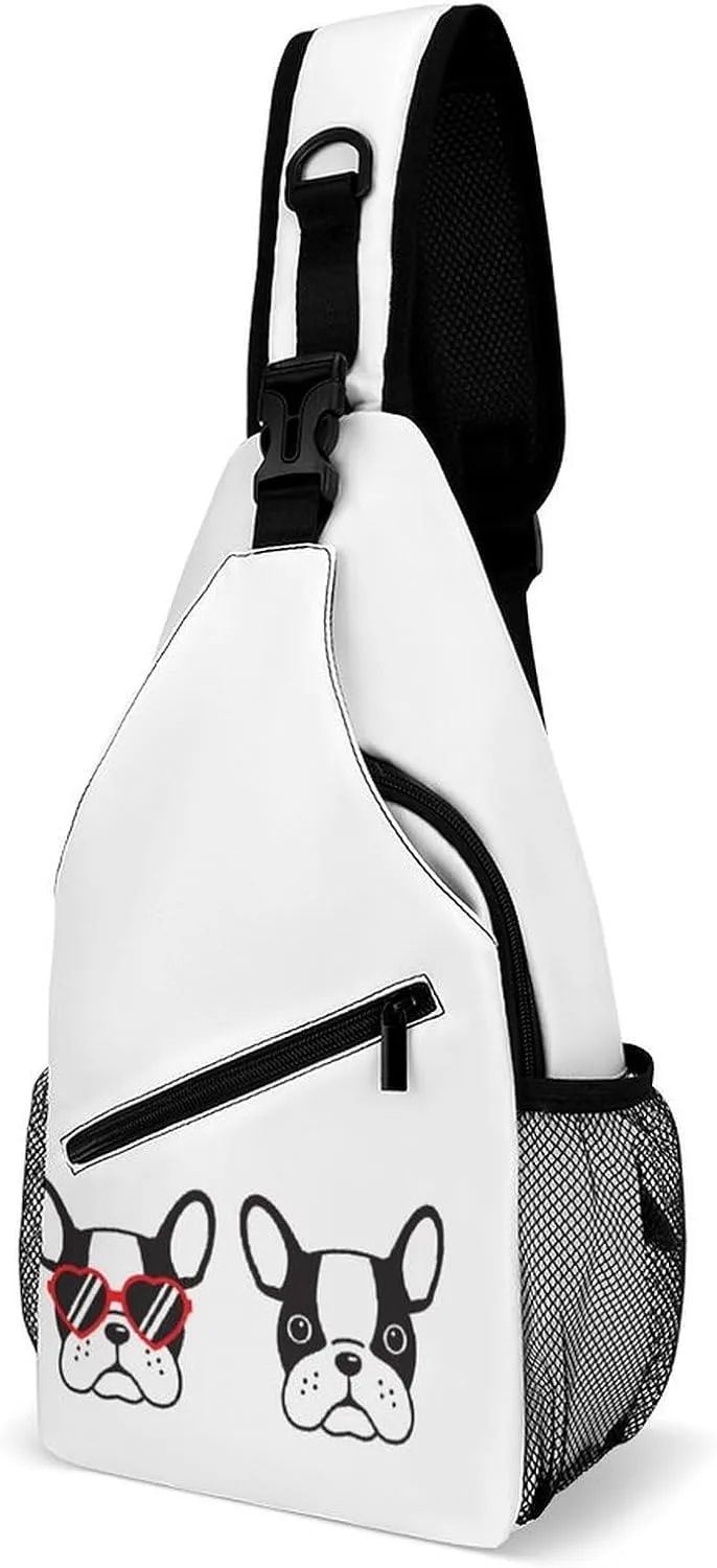 French Bulldogs Crossbody Sling Backpack Multipurpose Chest Bag Casual Shoulder Bag Travel Hiking Daypack