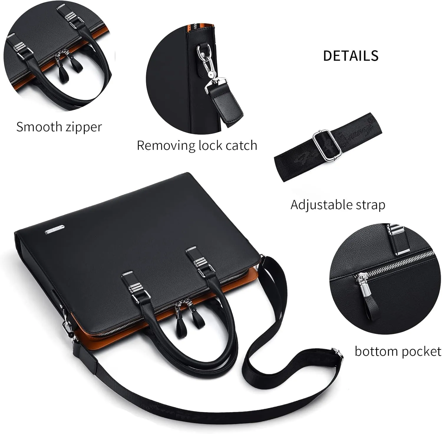 FSD.WG]Business Bag Leather Briefcase Shoulder Laptop Business Bag for Men