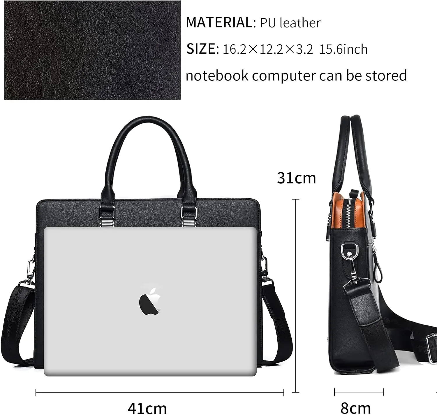 FSD.WG]Business Bag Leather Briefcase Shoulder Laptop Business Bag for Men