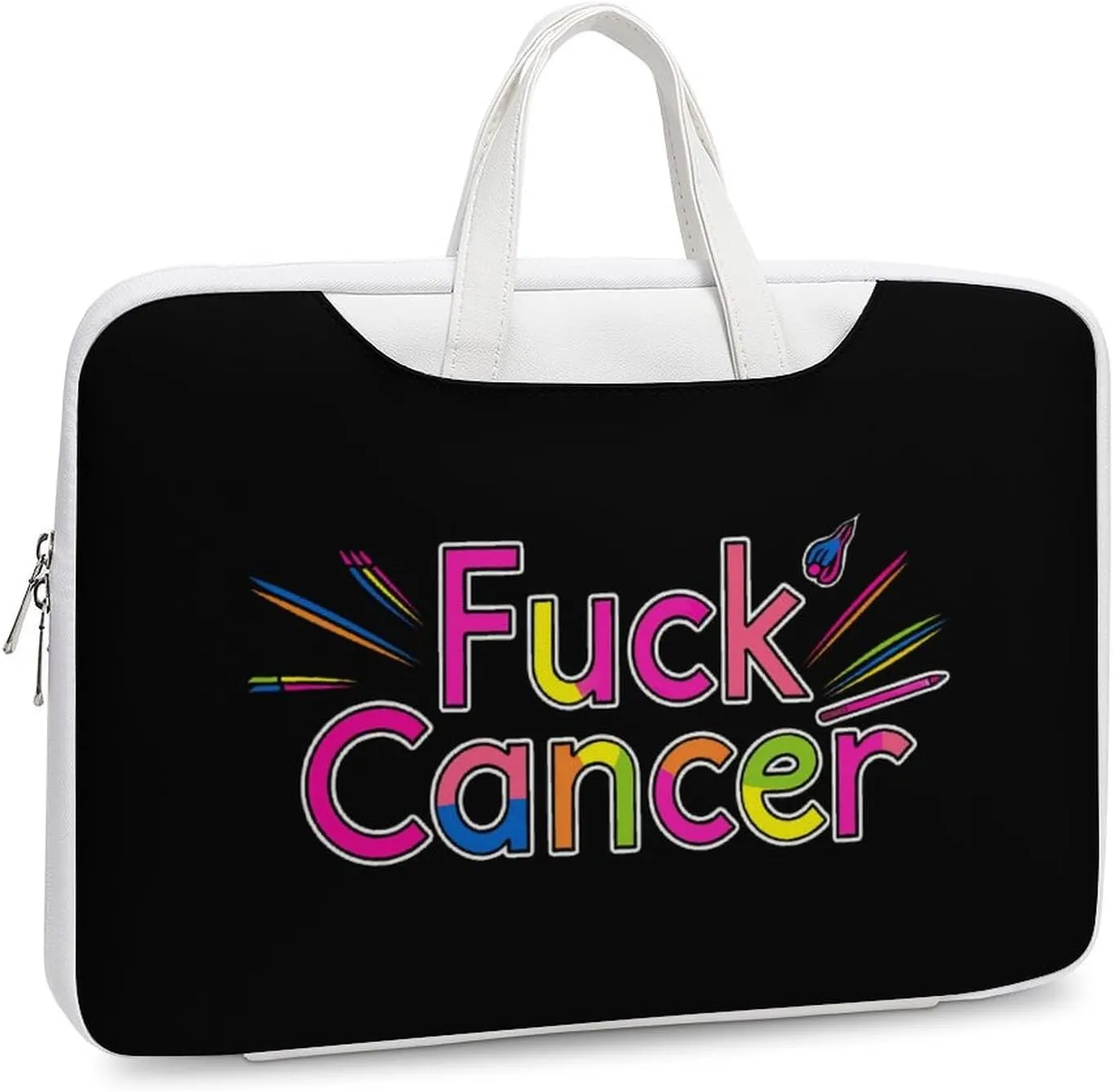 Fuck Cancer Awareness Laptop Tote Bag Waterproof Computer Carrying Case Business Office Briefcase