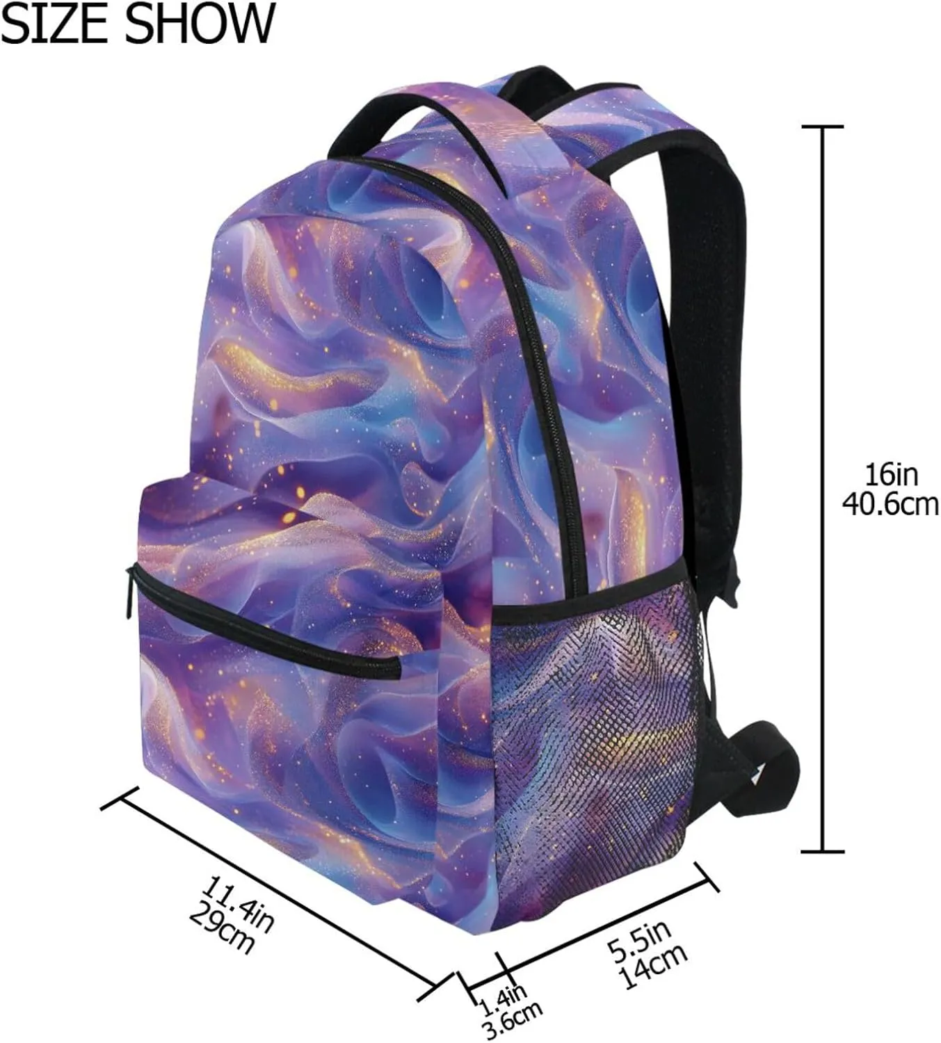 Fun Backpack for Teacher Nurse Waterproof Carry On Backpacks with Chest Strap for Business Work College Travel Trip Blush Blue Purple