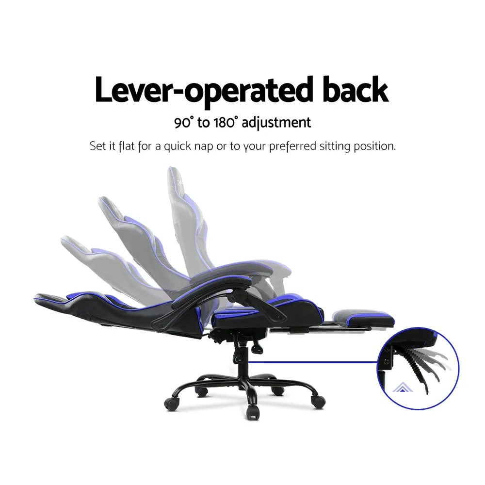 Gaming Office Chair Computer Seating Racer Black and Blue