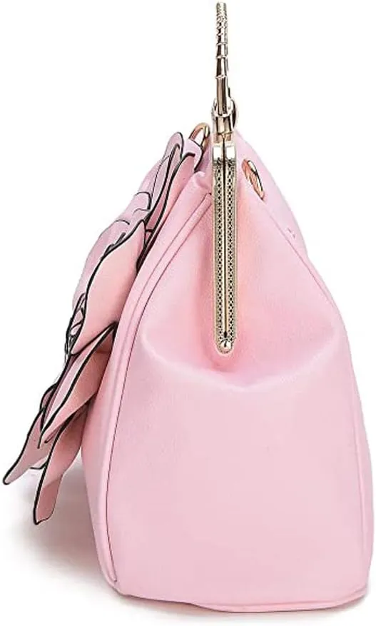 Genuine Leather Handbags Women 3D Floral Tote Bags Kiss Lock Purse Top Handle Handbag Evening Bag Shoulder Bag Satchel