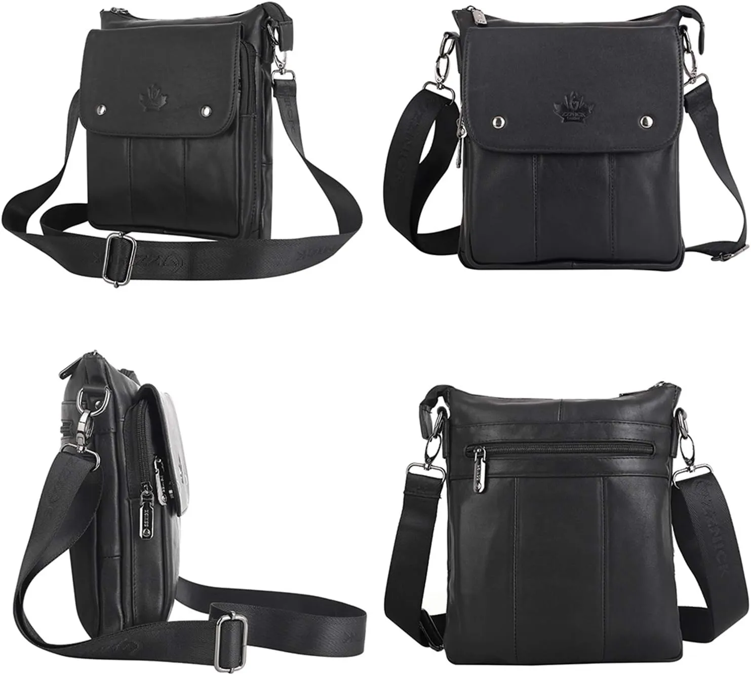Genuine Leather Messenger Bag, Sling Bag Crossbody Shoulder Bags for Travel Work Business