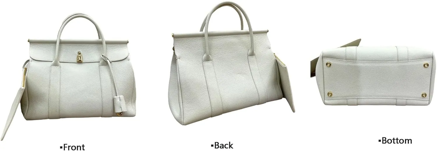 Genuine Leather Tote Bag for Women, Top Handle Handbag, Elegant Lychee Print Shoulder Bag, Fashion Vintage Satchels.