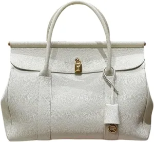 Genuine Leather Tote Bag for Women, Top Handle Handbag, Elegant Lychee Print Shoulder Bag, Fashion Vintage Satchels.