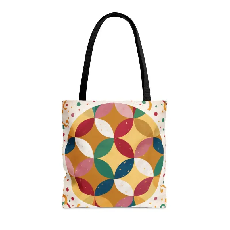 Geometrical Pattern Tote Bag with Boxed Corners