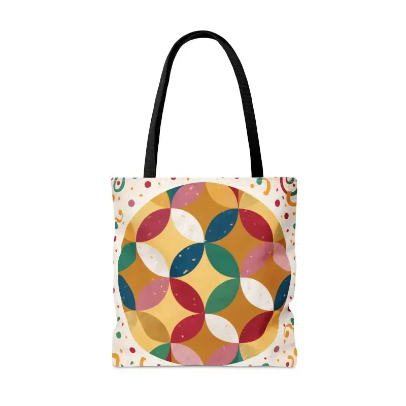 Geometrical Pattern Tote Bag with Boxed Corners