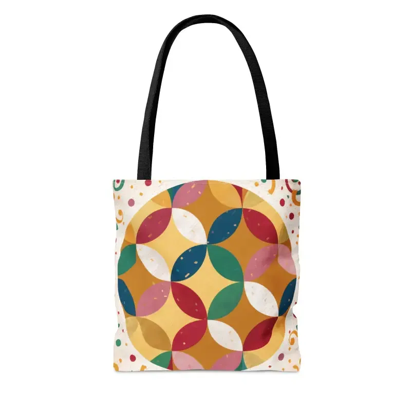 Geometrical Pattern Tote Bag with Boxed Corners