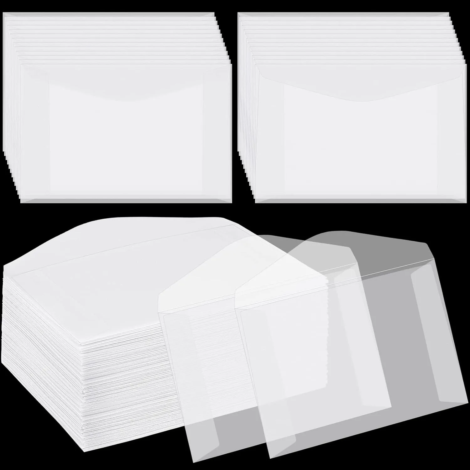 Geyee 100 Pcs Glassine Lottery Ticket Envelopes for Wedding Favor Mini Frosted Envelopes for Lotto Ticket Holders Stamp Collecting Supplies Seeds Coin Card, 4.25 x 2.5 Inches