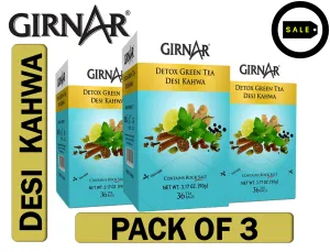 Girnar Green Tea Bags - Detox / Desi Kahwa (Pack of 3)