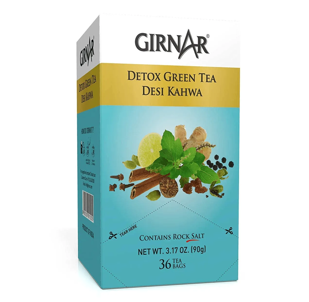 Girnar Green Tea Bags - Detox / Desi Kahwa (Pack of 3)