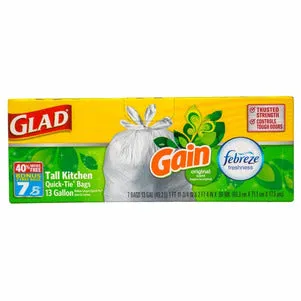 Glad Odor Neutralizing 13-Gallon Kitchen Trash Bags with Febreze- 3 pack