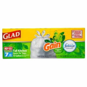 Glad Odor Neutralizing 13-Gallon Kitchen Trash Bags with Febreze- 3 pack
