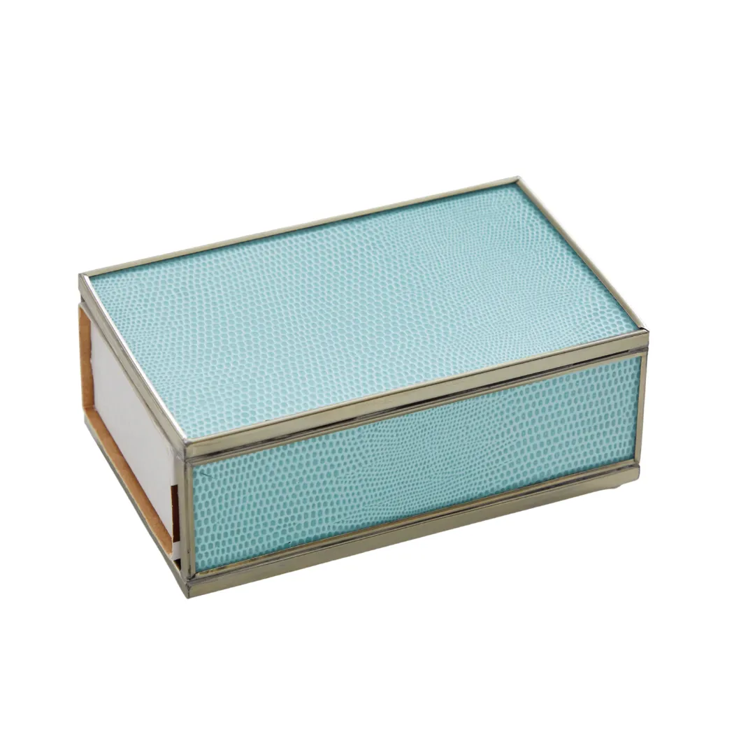 Glass Matchbox Cover-Blue Lizard