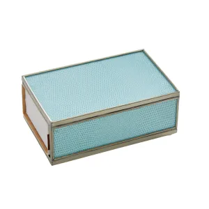 Glass Matchbox Cover-Blue Lizard