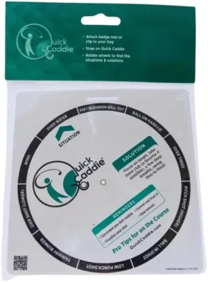 Golf Shot Survival Guide - Golf Bag Tag with Pro Tips for Situational Golf - Waterproof Rotating Wheel Design - Golf Training Aid & Rules Reference - Golf Gift for Men & Women