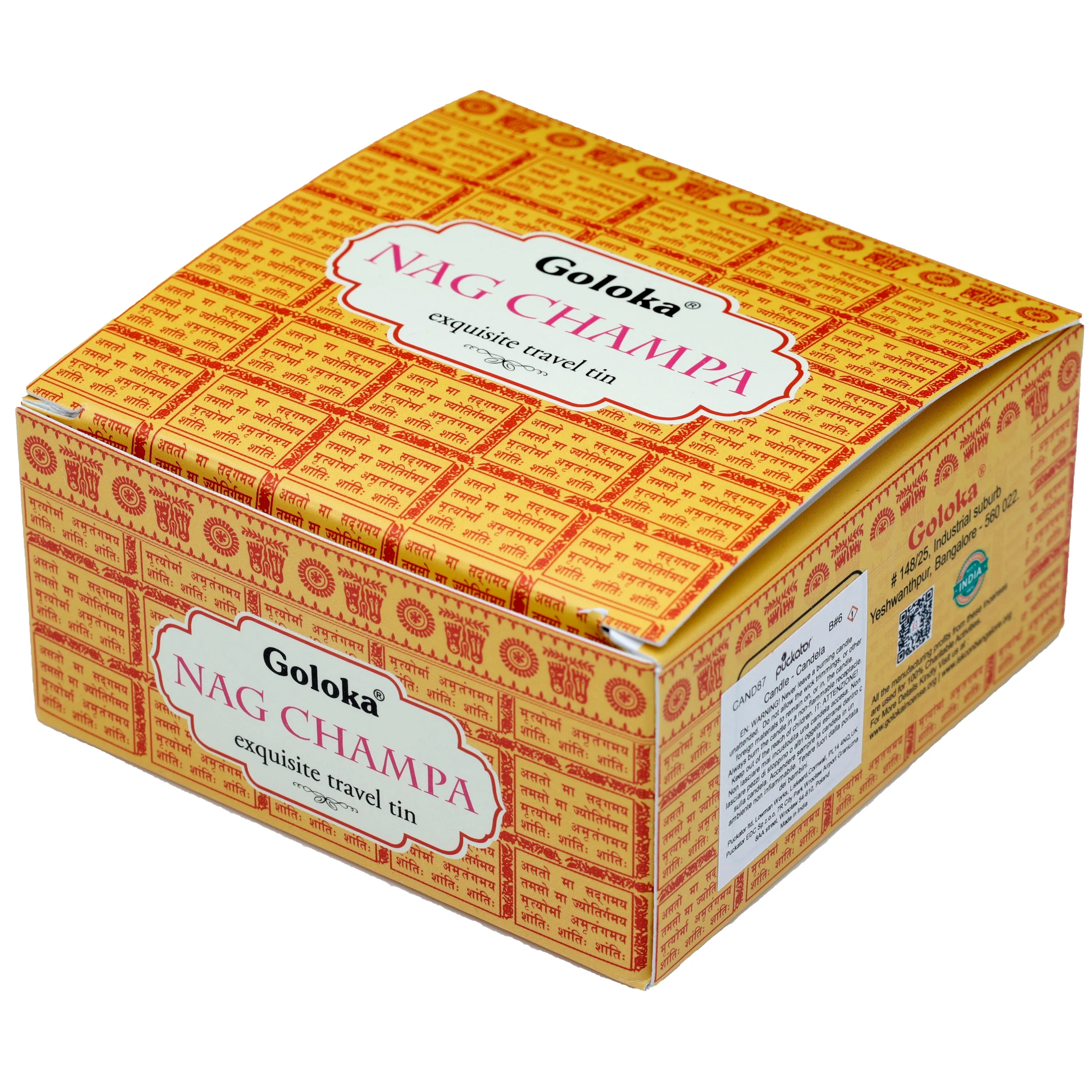 Goloka Nag Champa Wax Candle Tin