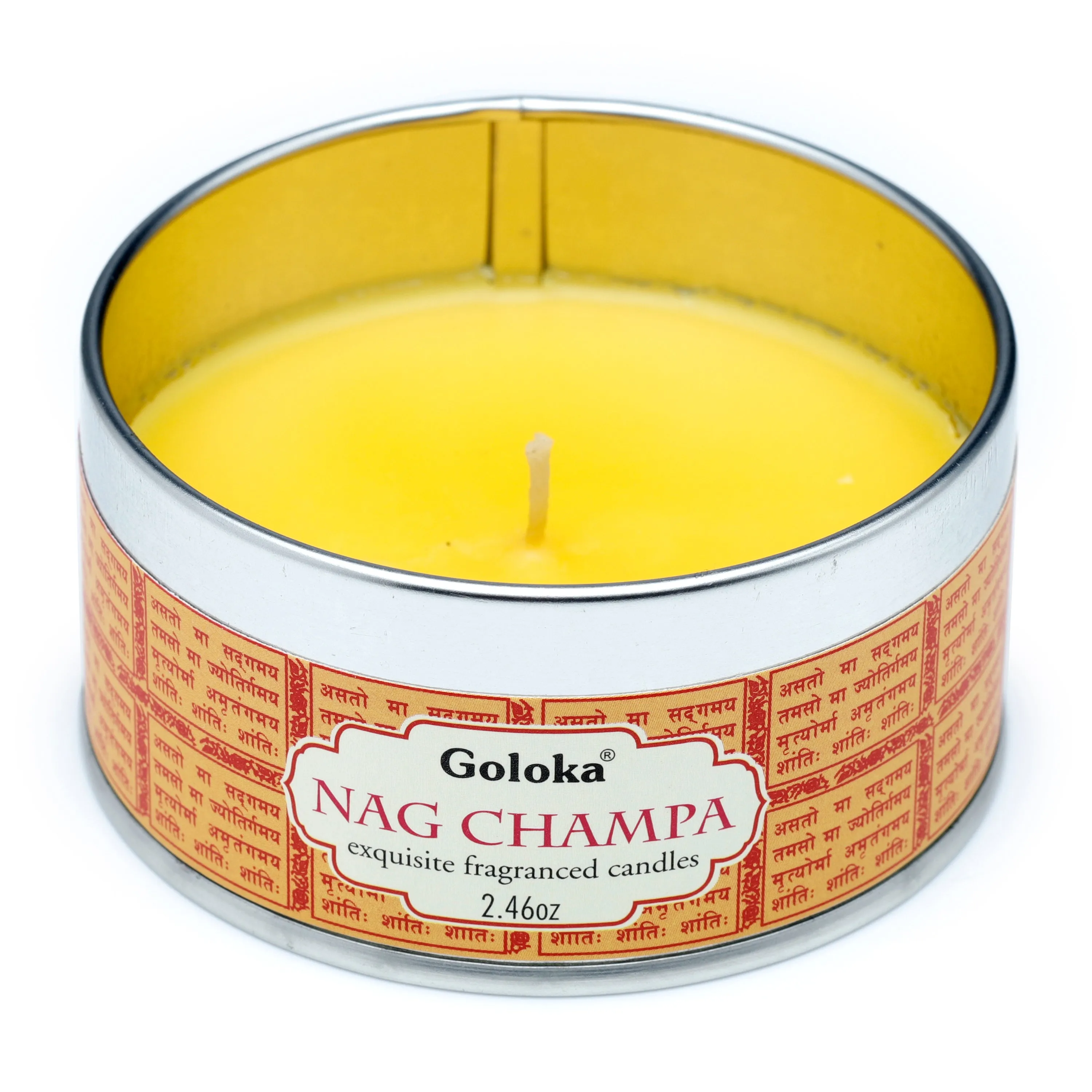 Goloka Nag Champa Wax Candle Tin