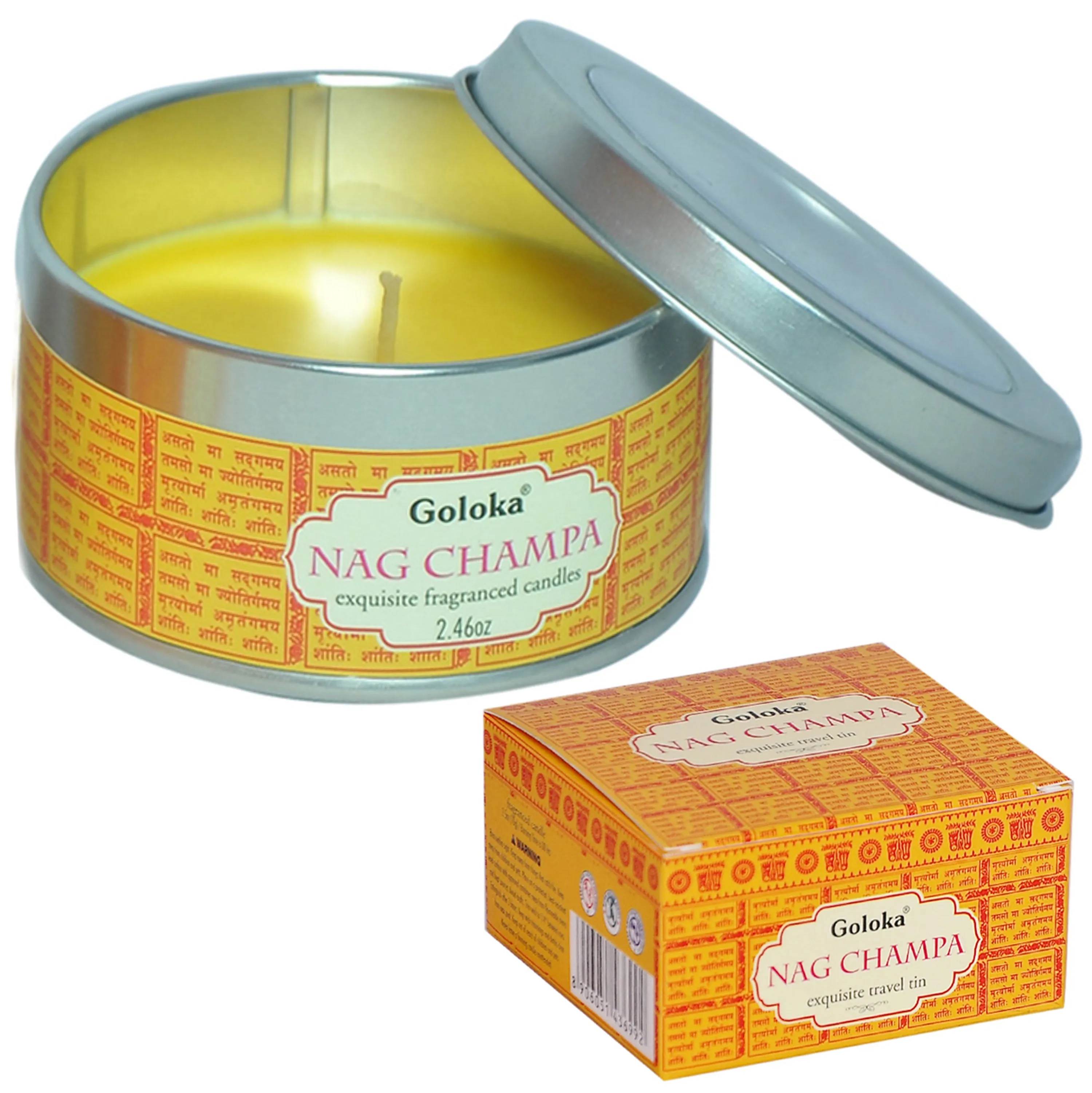 Goloka Nag Champa Wax Candle Tin