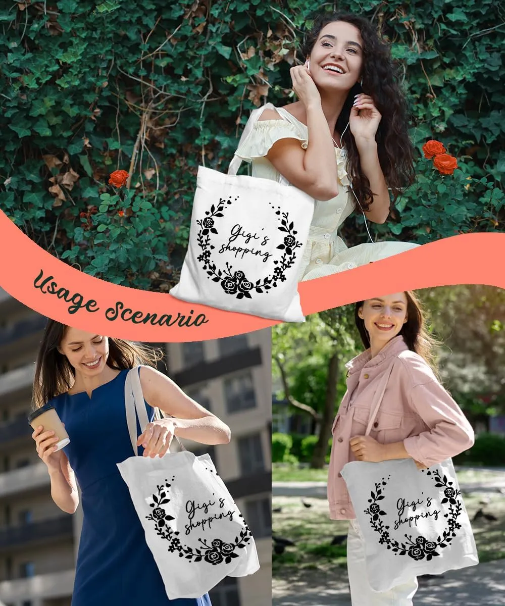 Grandma's Shopping Gifts Canvas Tote Bag for Women, Grandma Gifts Tote Bag, Best Grandma Gifts Reusable Shopping Bags