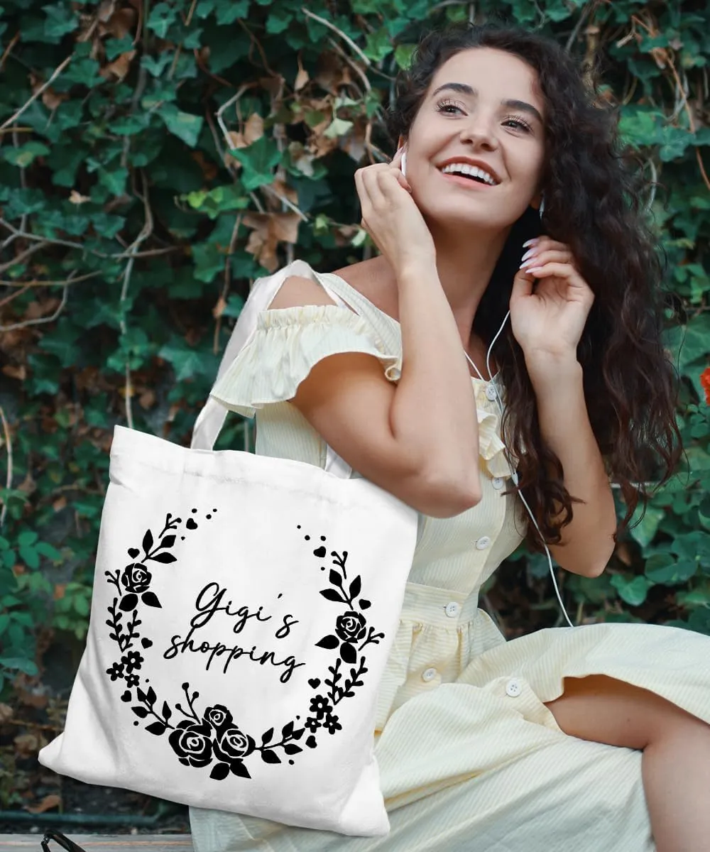 Grandma's Shopping Gifts Canvas Tote Bag for Women, Grandma Gifts Tote Bag, Best Grandma Gifts Reusable Shopping Bags