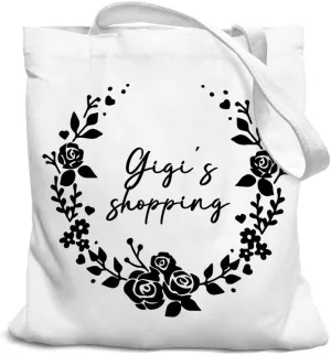 Grandma's Shopping Gifts Canvas Tote Bag for Women, Grandma Gifts Tote Bag, Best Grandma Gifts Reusable Shopping Bags
