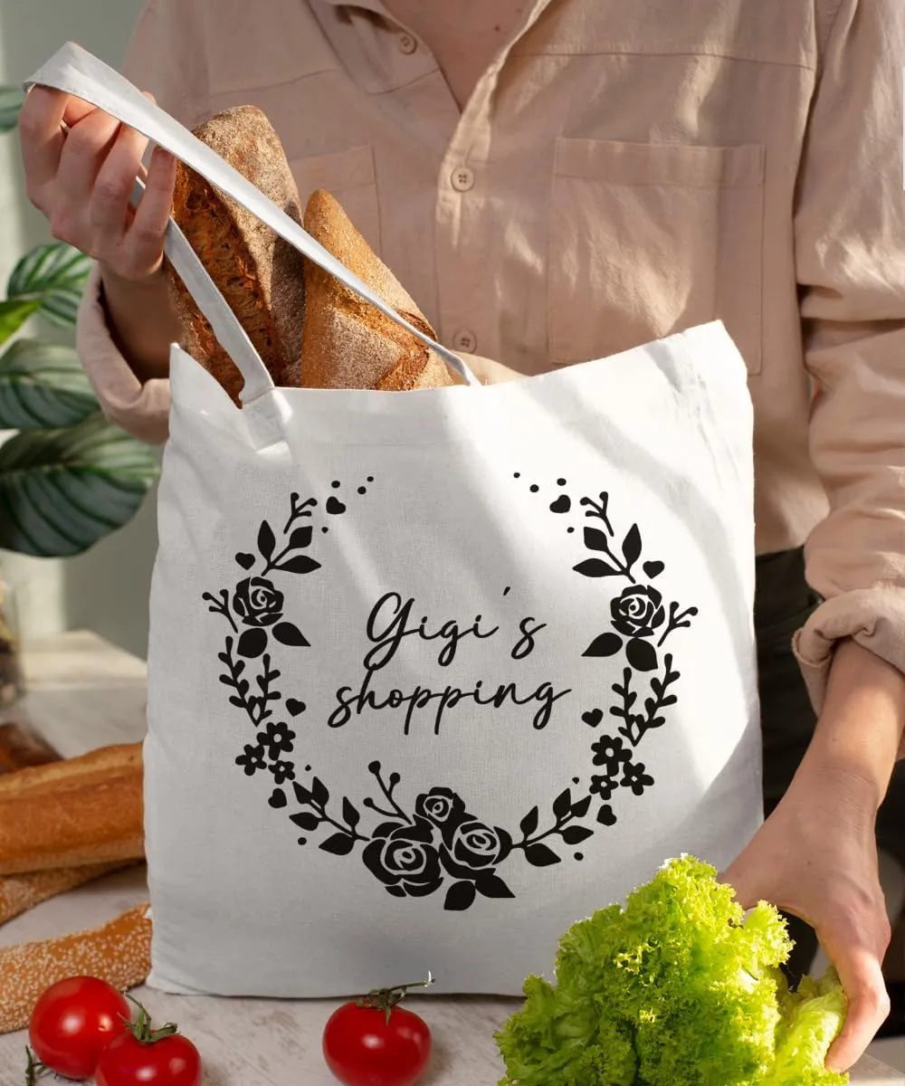 Grandma's Shopping Gifts Canvas Tote Bag for Women, Grandma Gifts Tote Bag, Best Grandma Gifts Reusable Shopping Bags