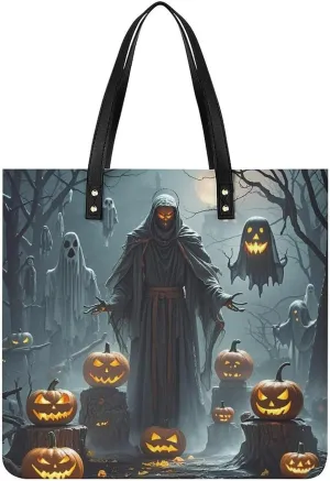 Grim Reaper Tote Bag Leather Handbag Shopper Purse Shoulder Bag for Women Office Laptop Bag Gift
