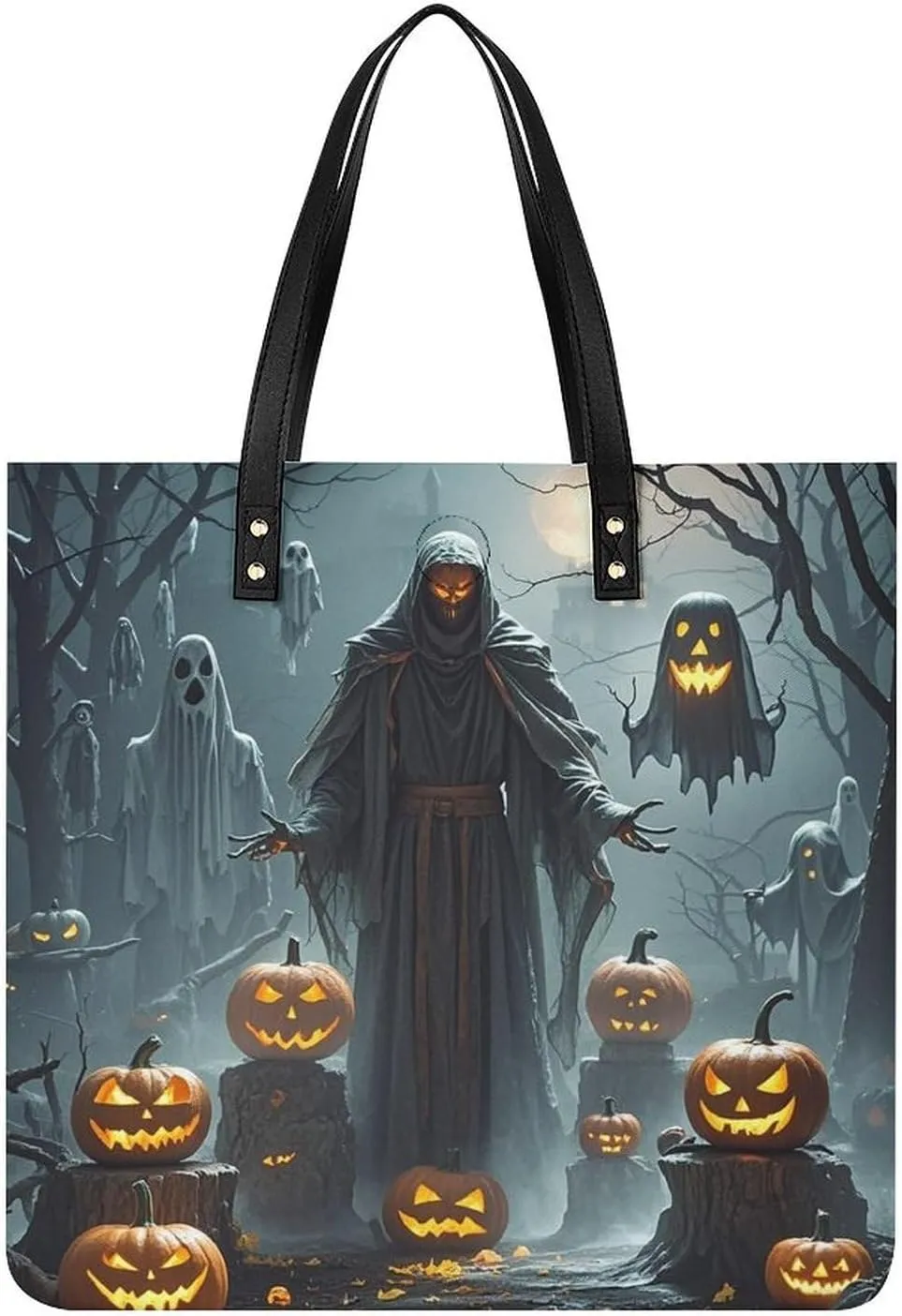Grim Reaper Tote Bag Leather Handbag Shopper Purse Shoulder Bag for Women Office Laptop Bag Gift