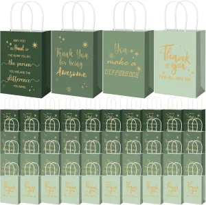 Gueevin 40 Pcs Teacher Employee Appreciation Bulk Thank You Gifts Paper Bags for Nurse Week Mother's Day CNA Week Gift Graduation Appreciation Inspirational Gift(Sage Green)