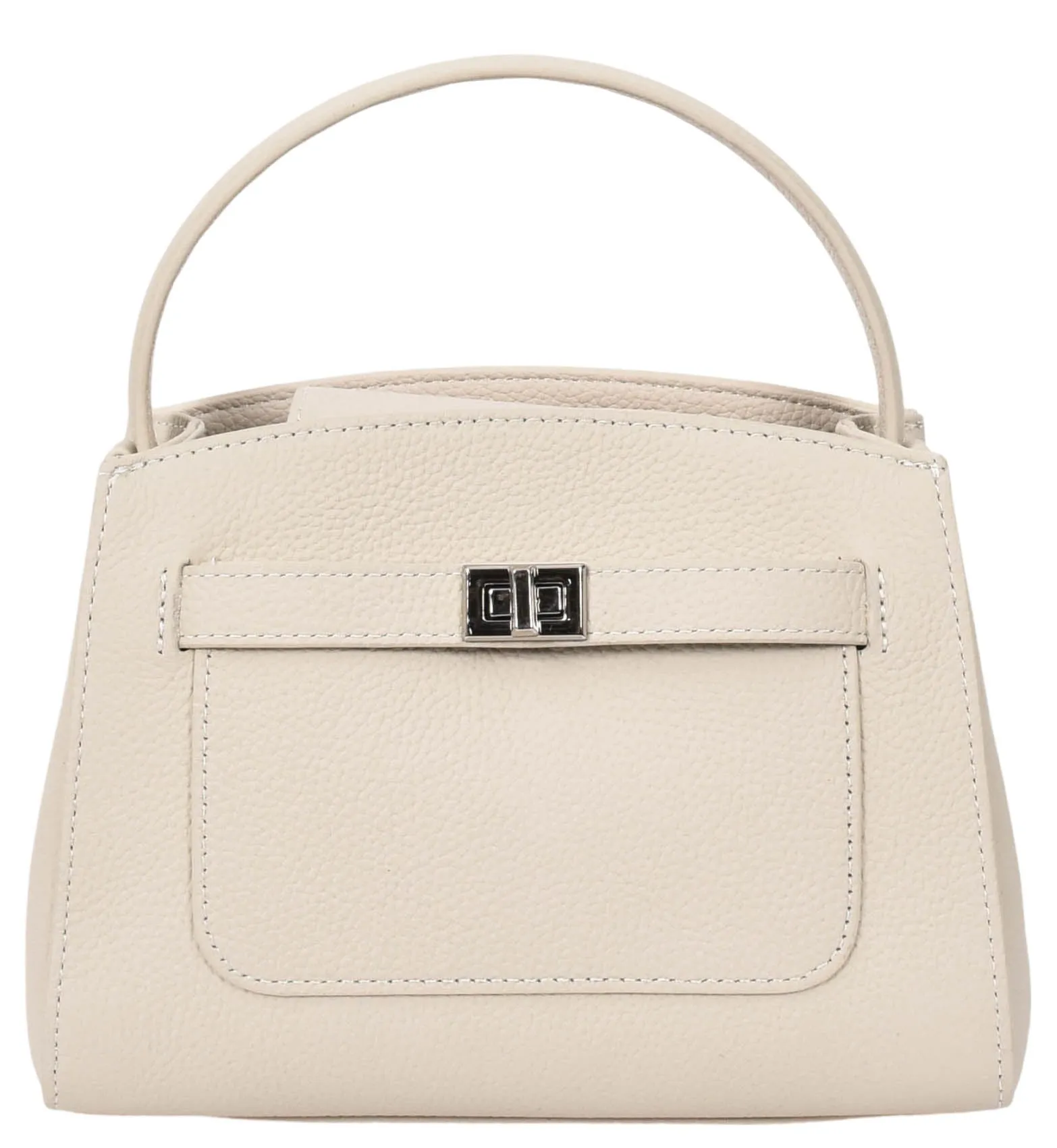 Halifax Women Small Leather Top Handle Shoulder Handbag  Off white