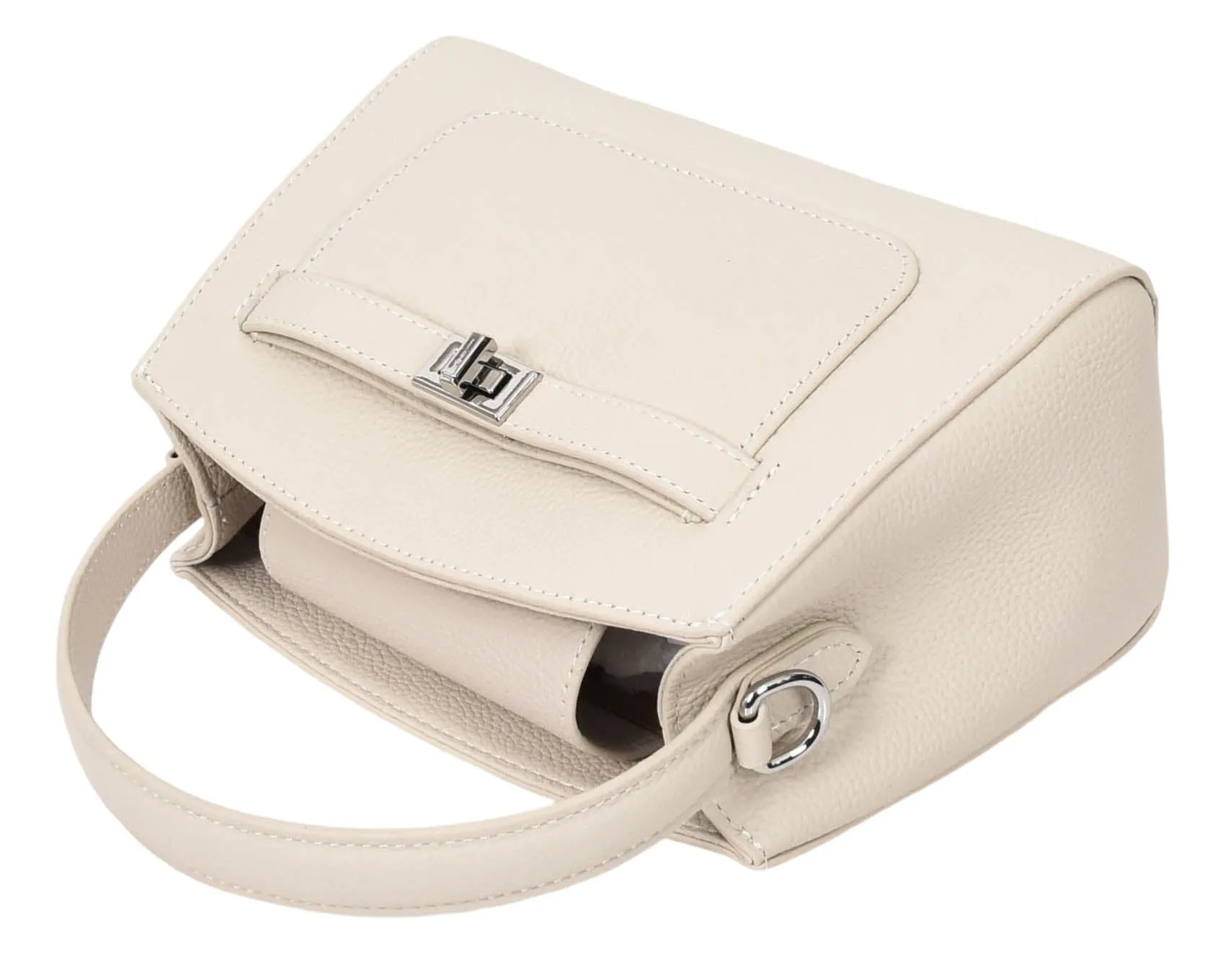 Halifax Women Small Leather Top Handle Shoulder Handbag  Off white