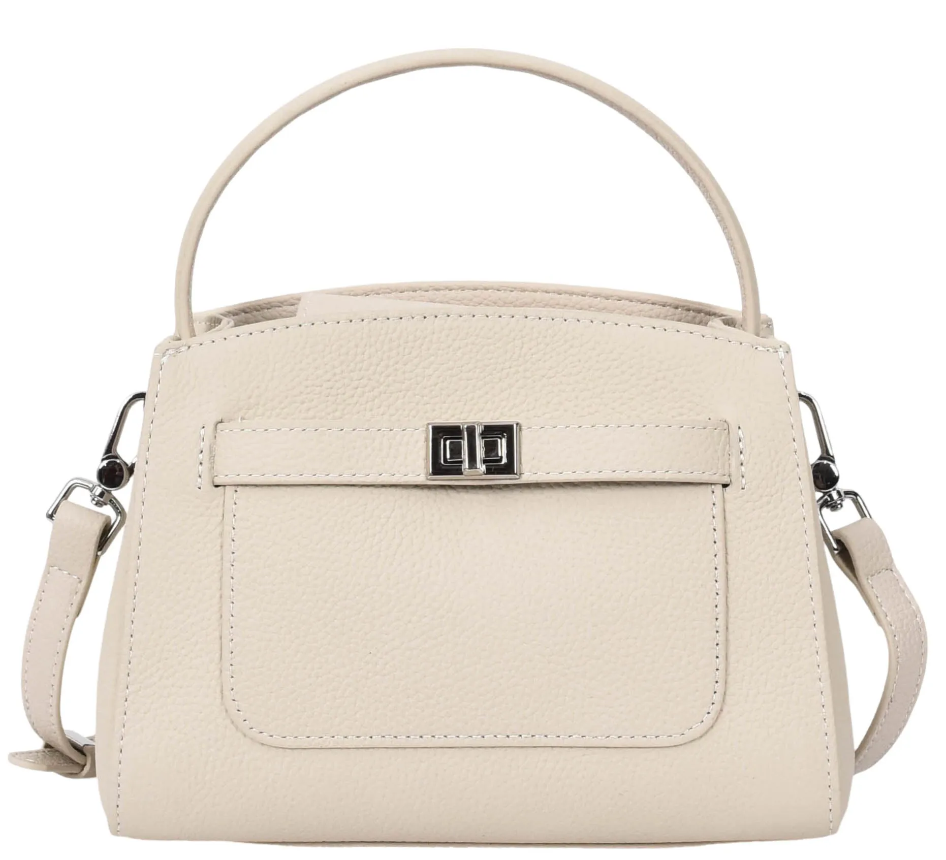 Halifax Women Small Leather Top Handle Shoulder Handbag  Off white