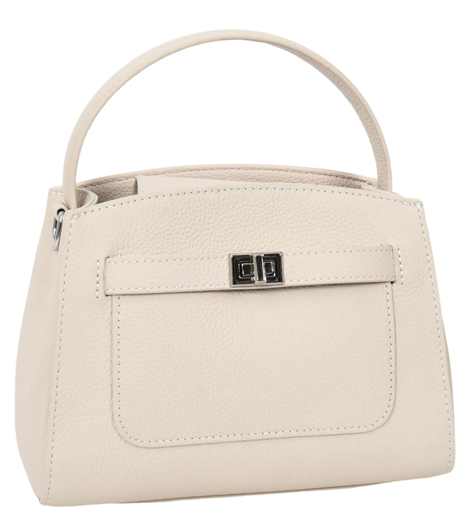 Halifax Women Small Leather Top Handle Shoulder Handbag  Off white