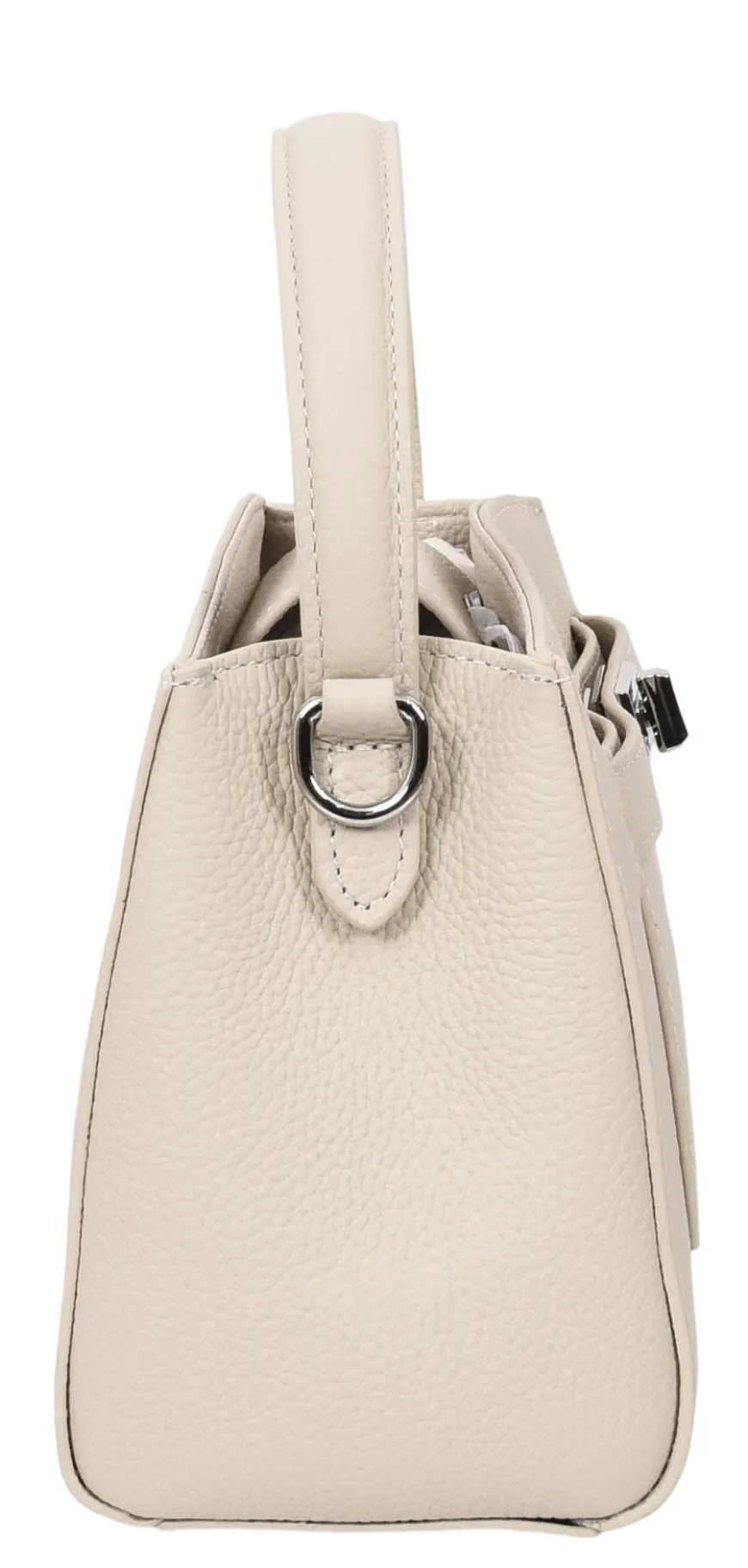 Halifax Women Small Leather Top Handle Shoulder Handbag  Off white