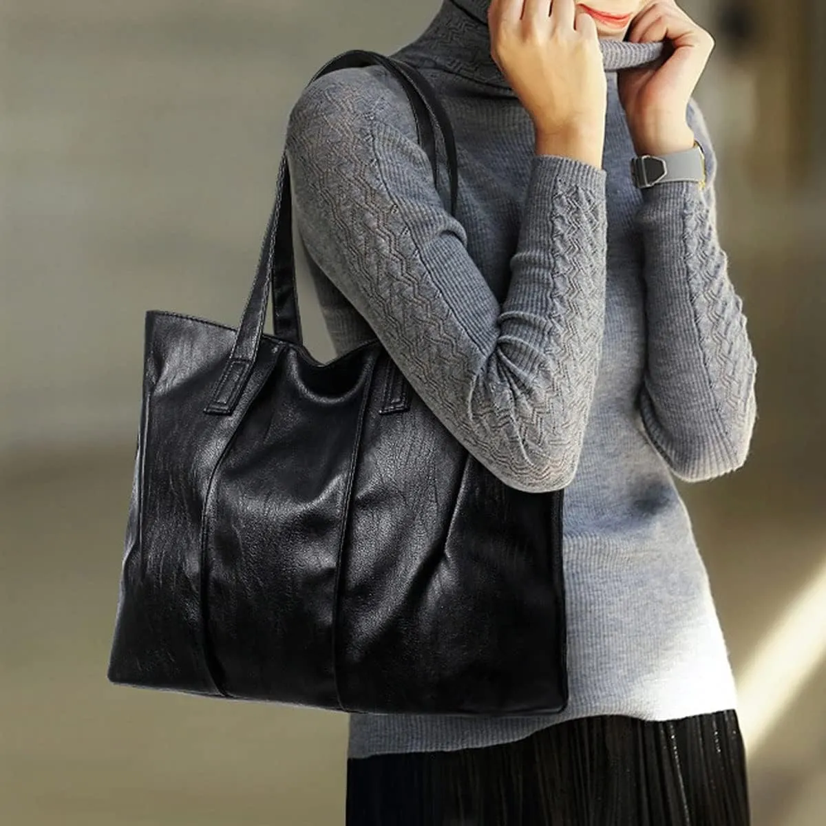 Handbags and Purses for Women Large Shoulder Bag Fashion Totes PU Leather Top-Handle Bags