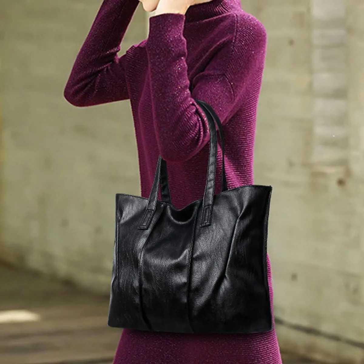 Handbags and Purses for Women Large Shoulder Bag Fashion Totes PU Leather Top-Handle Bags