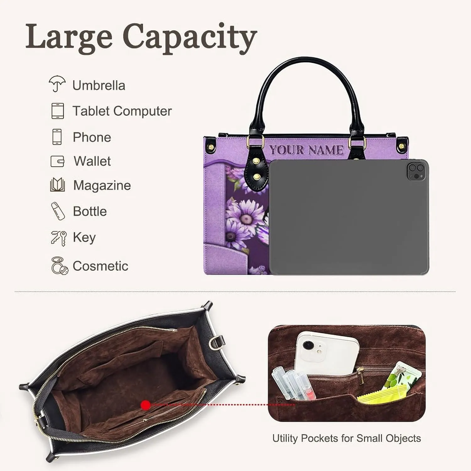 Handbags for Women Girls, Sunflower Tote Bag PU Leather Satchel Top Handle Shoulder Crossbody Bags for Work Travel Outdoor