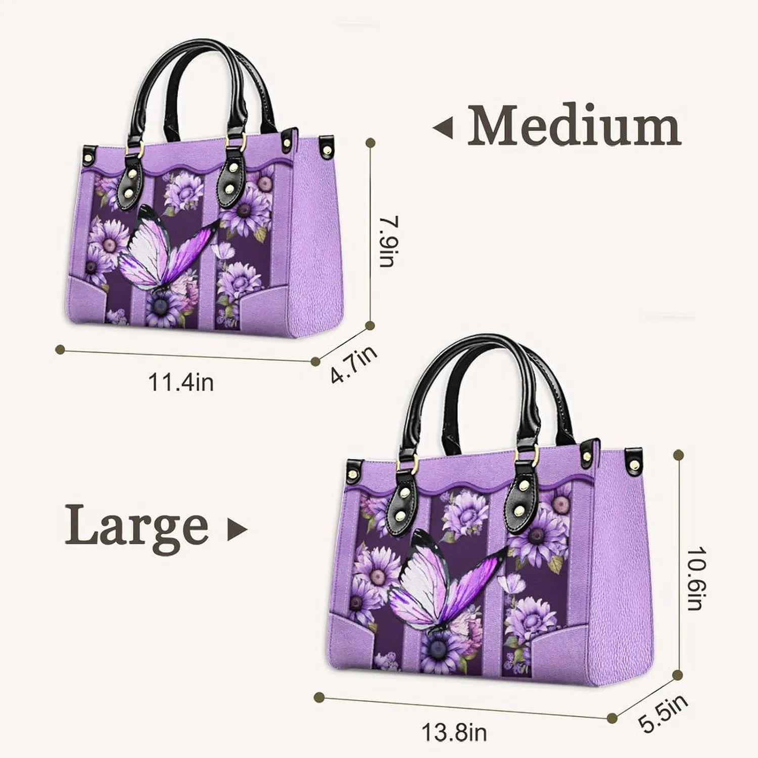Handbags for Women Girls, Sunflower Tote Bag PU Leather Satchel Top Handle Shoulder Crossbody Bags for Work Travel Outdoor
