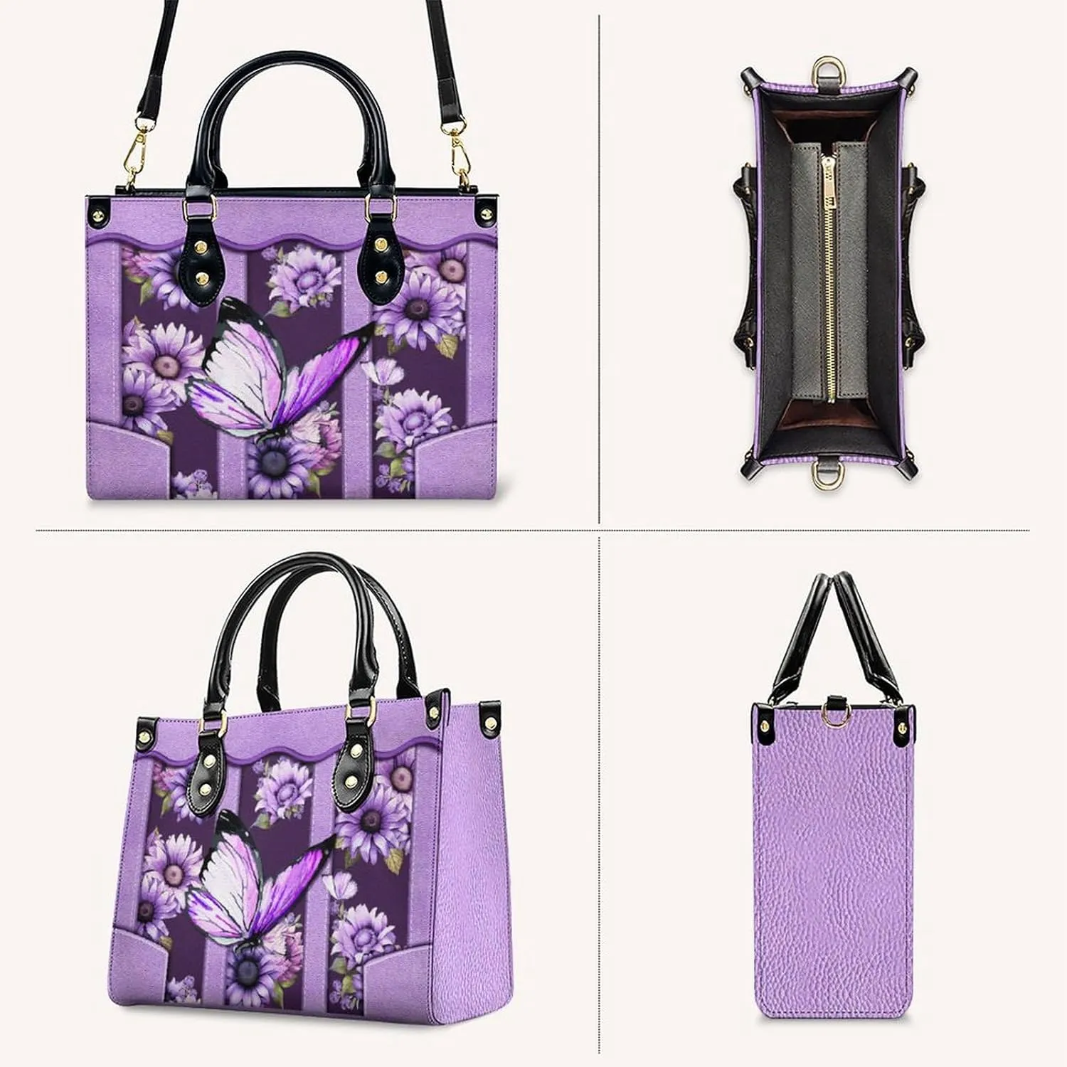Handbags for Women Girls, Sunflower Tote Bag PU Leather Satchel Top Handle Shoulder Crossbody Bags for Work Travel Outdoor