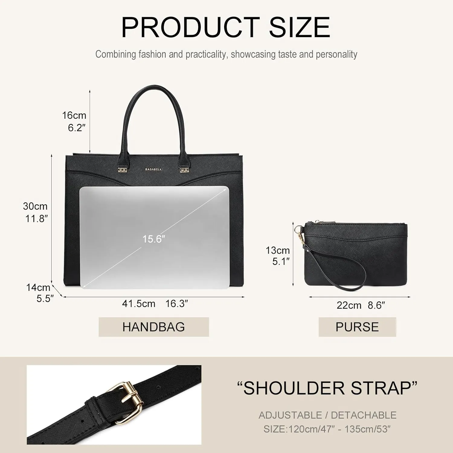 Handmade Luxury Vegan Leather Briefcase Handbags for Women, Large 16 inch Laptop Purse Waterproof Bags for Ladies